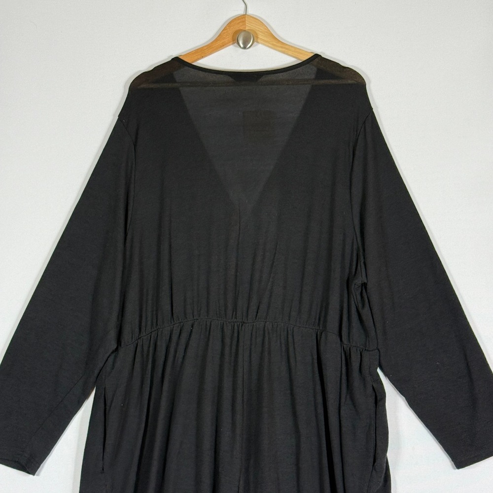 NEW Bloomchic US 26 Jumpsuit Black Womens Long Sleeve Wrap Comfort Travel Relax - Picture 6 of 8